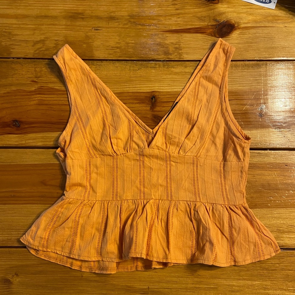 Yellow V neck tank top